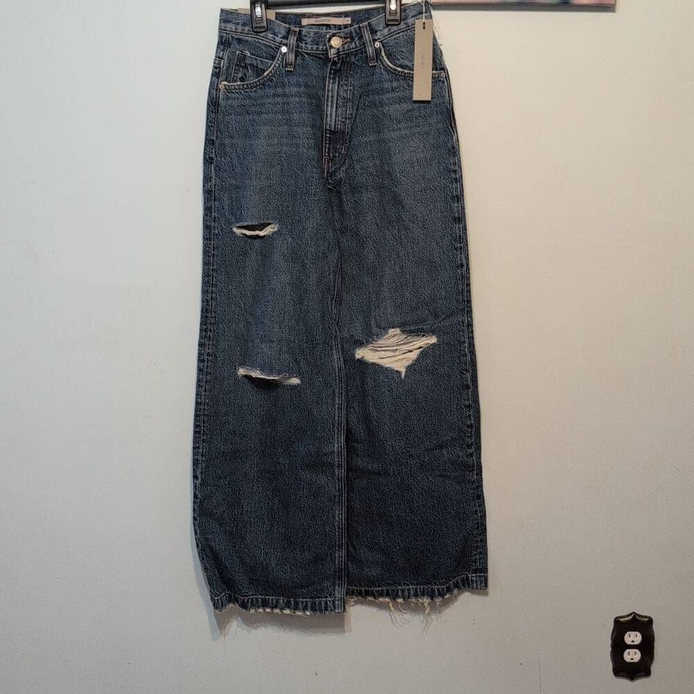 NWT Hudson Jeans James High-Rise Wide-Leg Distressed Destroyed size 26